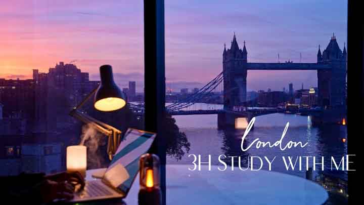 3-Hour London Sunrise Study With Me with Pomodoro 50-10